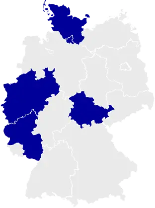 Karte der deutschen Bundesländer.