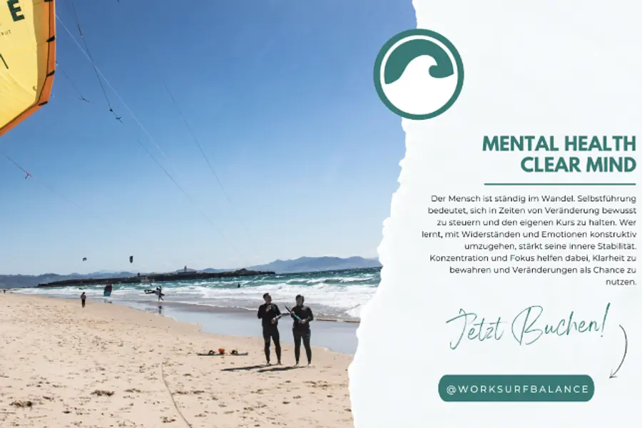 Mental Health II: Gesundheit als berufliche Schlüsselkompetenz + opt. 6 ÜN + Kitekurs / Kitesurfen in Tarifa, Spanien 