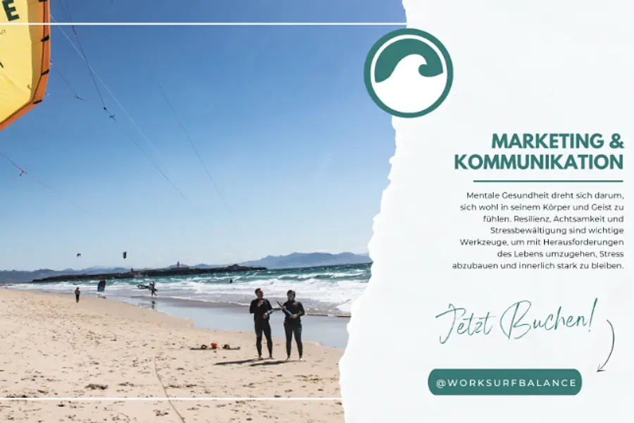 Kommunikationskraft: Kommunikation & Marketing für den Beruf inkl. Kitekurs /-verleih & 6x Übernachtung oder mit optionalen Aktivitäten: Surfen, Skaten, Wing Foil oder Windsurf