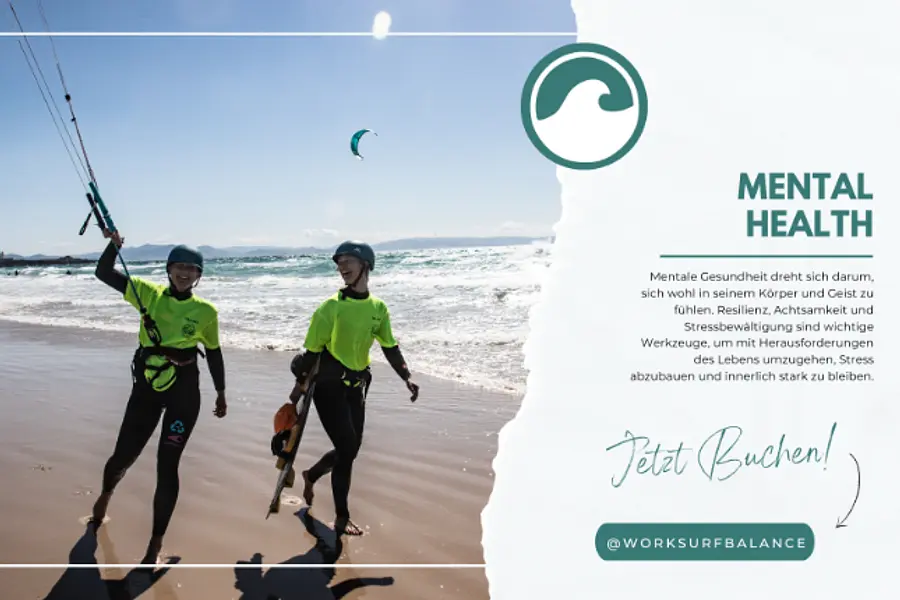 Mental Health - New Work, New Balance - Gesundheit als berufliche Schlüsselkompetenz inkl. Kitekurs /-verleih & 6x Übernachtung oder mit optionalen Aktivitäten: Surfen, Skaten, Wing Foil oder Windsurf